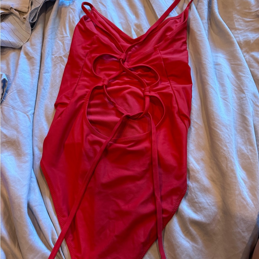 Red Strappy Swimsuit